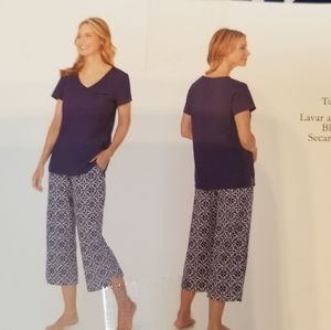 NWT Navy & white 4 piece Carole Hochman PJ set